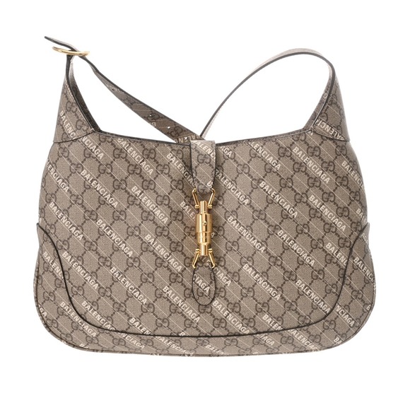 Gucci GG Supreme Jackie The Hacker Project Balenciaga Beige Shoulder Bag - Picture 1 of 9